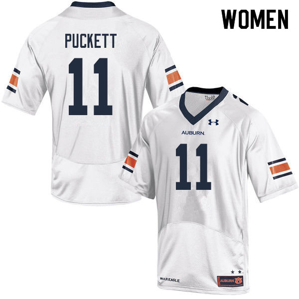 Women #11 Zion Puckett Auburn Tigers College Football Jerseys Sale-White - Click Image to Close